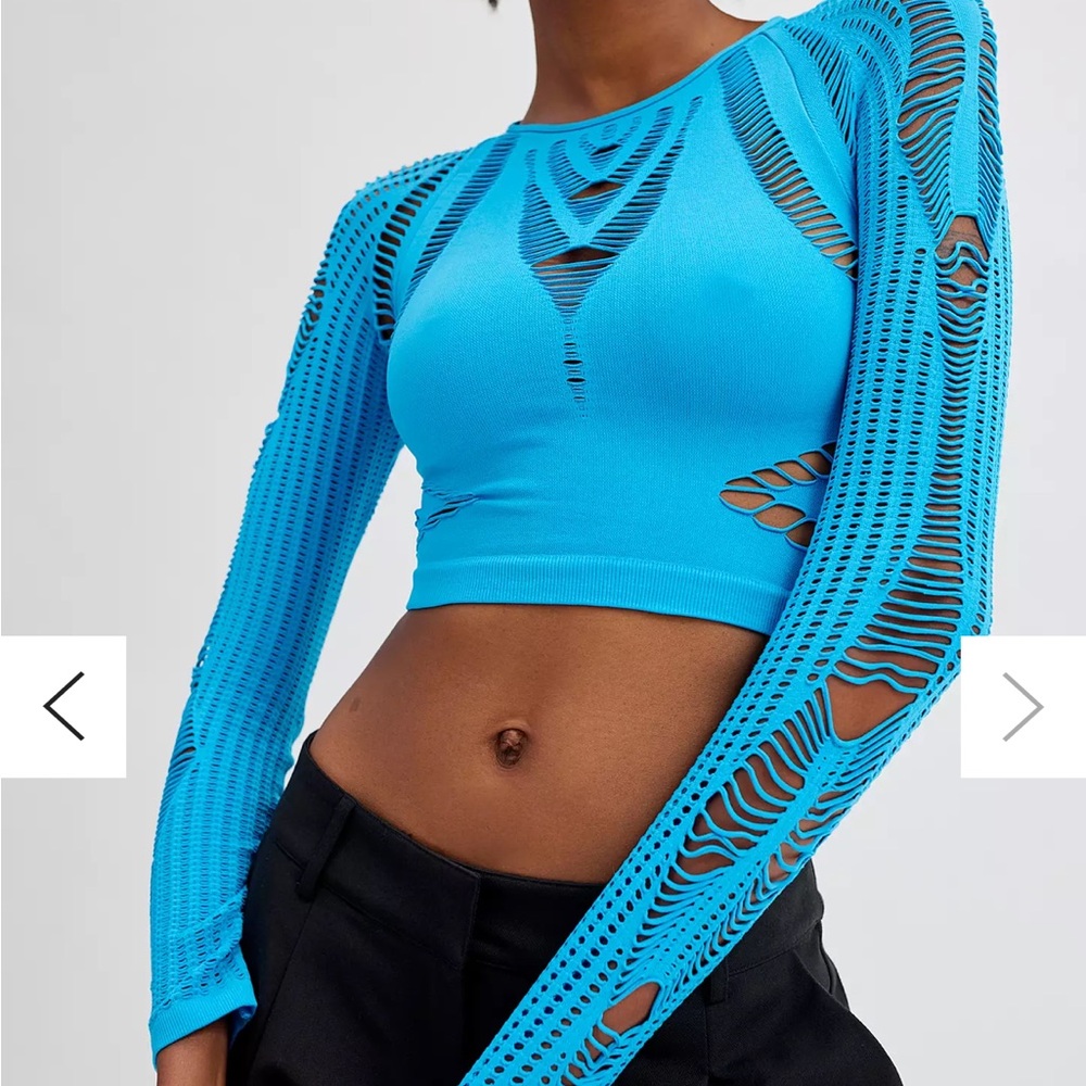 Urban Outfitters Vibrant Blue Cutout Crop Top